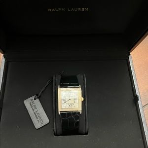 Women’s Ralph Lauren gold watch diamond accents